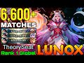 Legendary lunox insane 6600 matches  top 1 global lunox by theoryseat  mobile legends