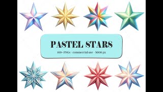 100+ Pastel  Stars Clipart