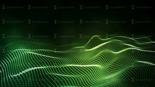 Green energy wave animation. 4k seamless loop