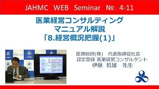 医業経営コンサルティングマニュアル解説「8.経営概況把握(1)」