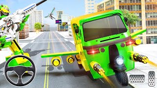 Flying Tuk Tuk Robot Auto Rickshaw Driving Games - Tuk Tuk Car Games - Android Games screenshot 4