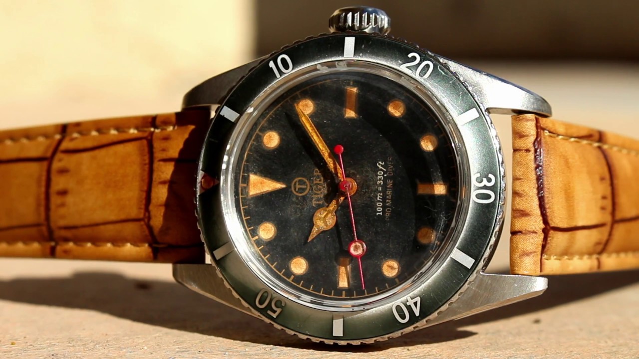 時計 Tiger Concept Watch 6538 Big Crown Aged Tiger Concepts Big Crown Submariner Watch Review - YouTube