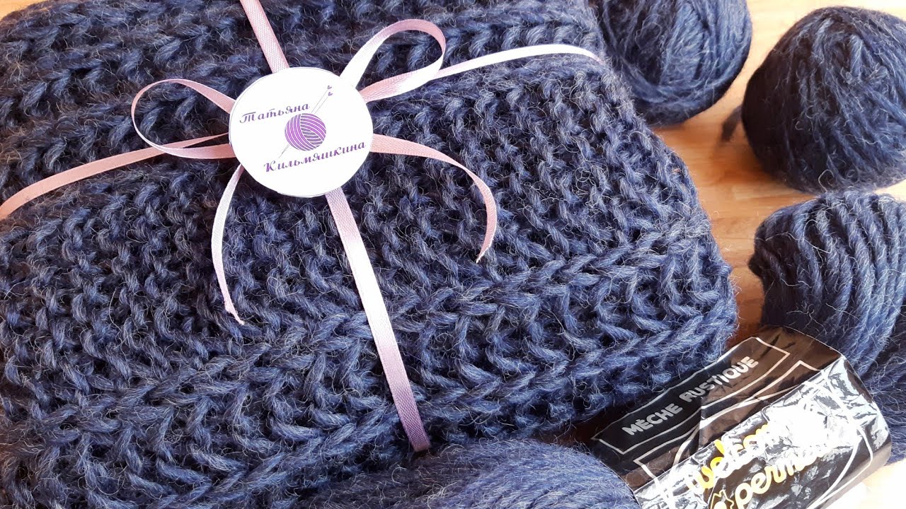 ШАРФ 🧣 спицами 🧶 Простейший, но классный!👍    #вязание #шарфспицами