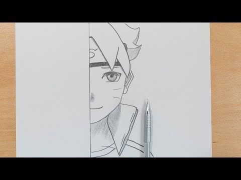 desenho de anime fácil, como desenhar metade do rosto Tomioka Giyuu