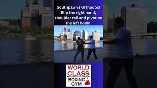 Southpaw vs Orthodox! Slip the right hand, roll and pivot on the