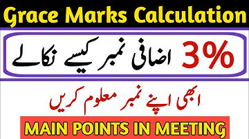 Grace Marks Calculation | How to calculate 3% grace marks | Main Points in Meeting