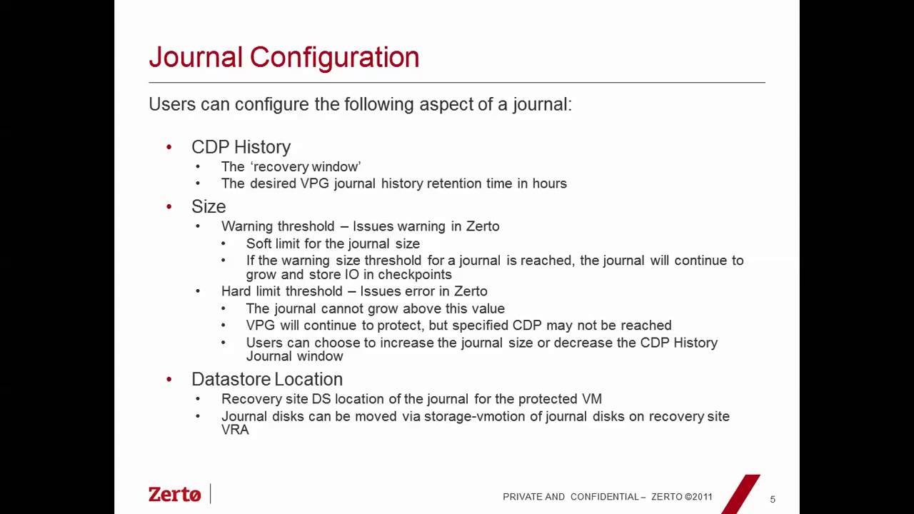 Zerto Journal & Journal Sizing Deep Dive Master of Disaster Lesson