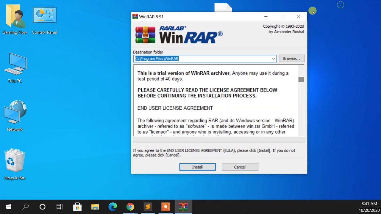 extract rar windows 10