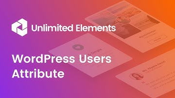 WordPress Users Attribute - Widget Creator by Unlimited Elements