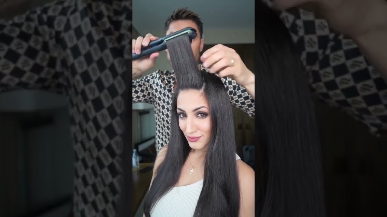 Chris Appleton S Hair Hack For Straightening Bangs Quick Flat Iron Tutorial