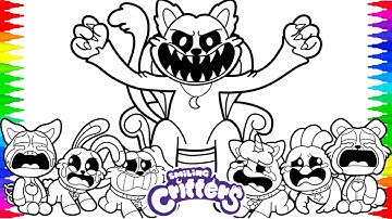 Coloring Pages SMILING CRITTERS - Evil CatNap | Satisfying Coloring Pages Poppy Playtime Characters
