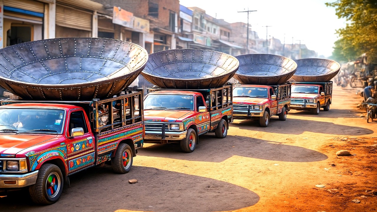 Удивительный способ, которым пакистанская мастерская делает гигантские сковороды