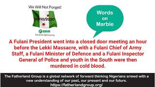 Fatherland Words On Marble - Fulani Are No Longer Hiding It.
