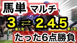 馬券検証】馬単マルチ3⇔2.4.5番人気たった6点勝負【馬券勝負