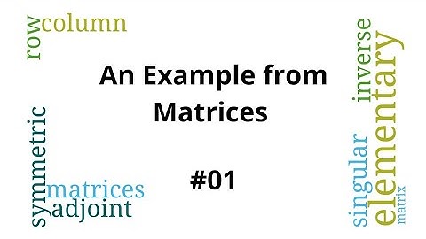 Matrices - Solved Example #1