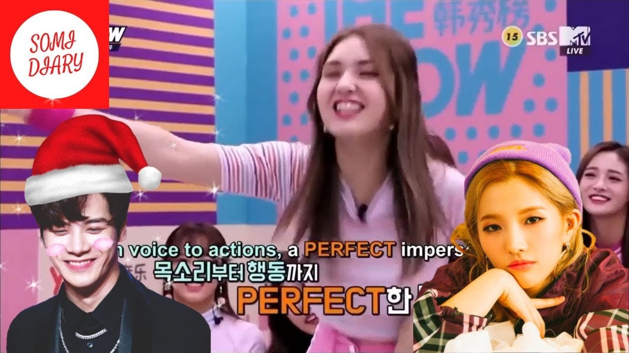 Jeon Somi imitating other celebrities ft. Chungha, Jackson, Jessi, (G)I-DLE soyeon, jinkyung