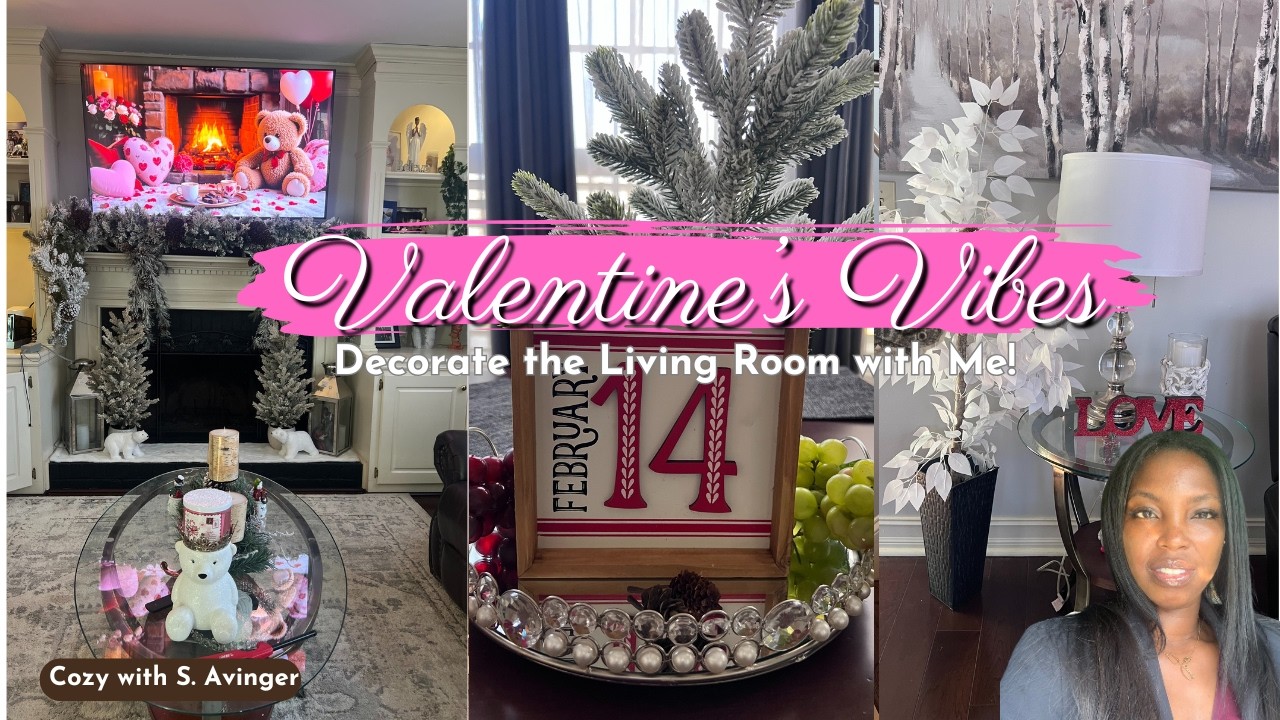 Soft Winter Romance Decorate with Me | Valentine's Living Room Refresh to Relaxing Music 💕