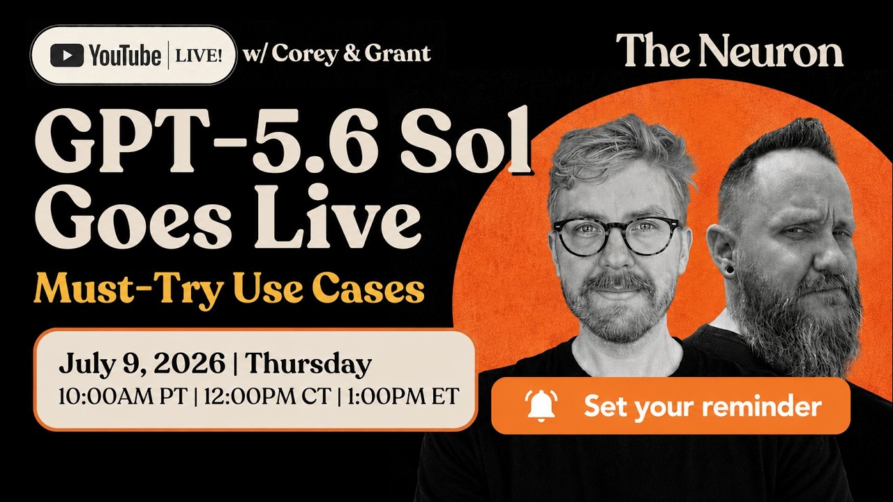 GPT-5.6 Sol Goes Live livestream thumbnail