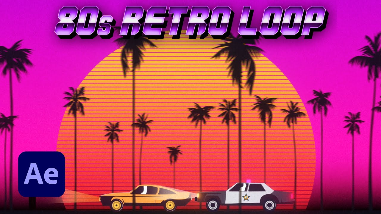 80s Retro Loop Animation in After Effects (feat. GTA Vice CIty ...