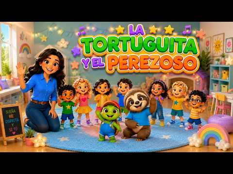 🐢✨ LA TORTUGUITA Y EL PEREZOSO 🦥💃 | Canción Infantil para Bailar, Moverse y Vencer la Pereza 🌈🎵