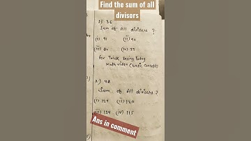 sum of all divisors  ?