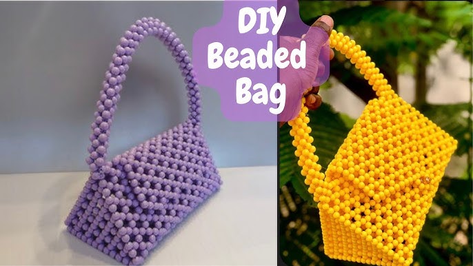 DIY Faux Pearl Beaded Crossbody Bag//How to make a beaded Bag