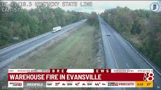 Evansville firefighters battling massive warehouse fire