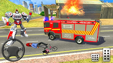 Firefighter Robot Transform Truck - Emergency Rescue Simulator #4 - Android Gameplay