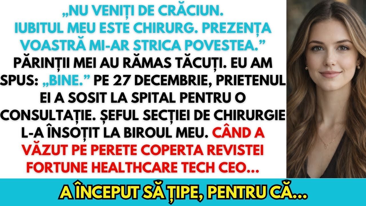 Sora mea a spus „Nu veni de Crăciun –viața ta e un dezastru”. Apoi iubitul ei a intrat în biroul meu