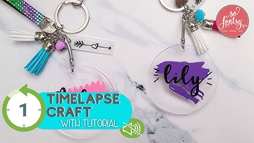 😍 DIY Acrylic Keychain with Vinyl (Time lapse with Tutorial)