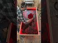 Satisfying Deep Red & Black Epoxy Art Reveal! 🌹 #Shorts #Woodworking