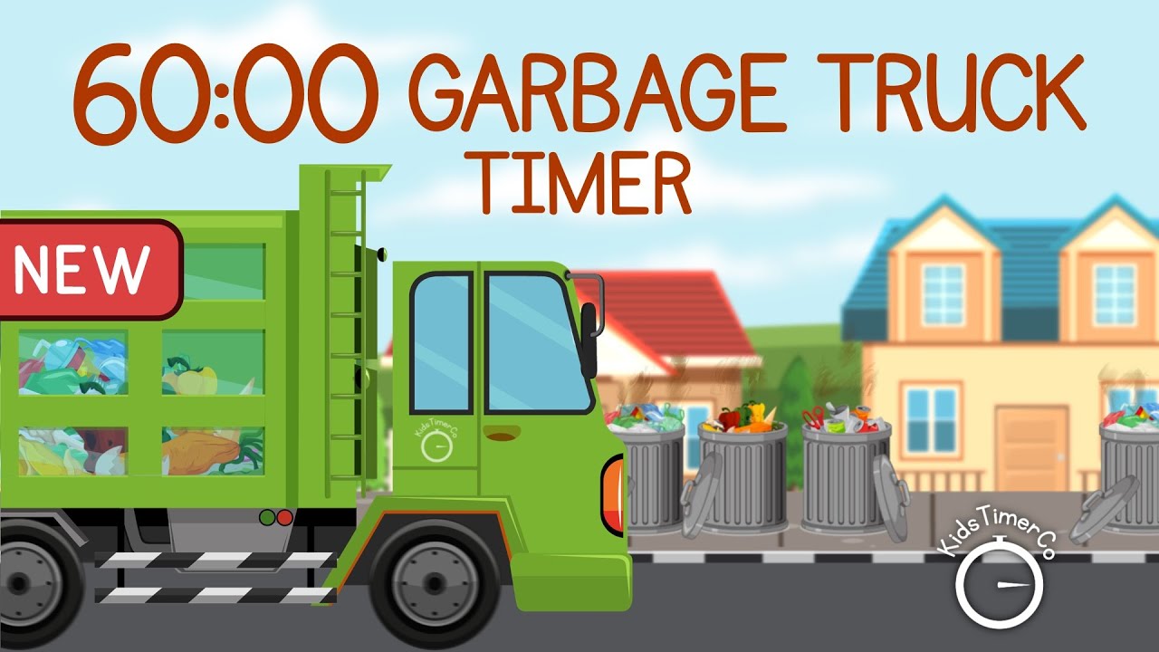 60 Minute Garbage Truck Clean Up! 🚚💨 A Fun & Tidy Visual Timer for Kids!