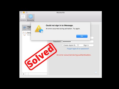 Could Not Sign into iMessage on Mac ! an error occurred during activation. try again mac