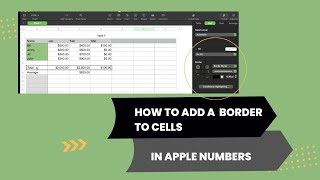 How To Add Borders To Cells In Apple Numbers