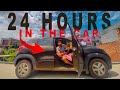 24 hour challenge in car  she got lost  ends in the hospital  longest 24 hours of my life