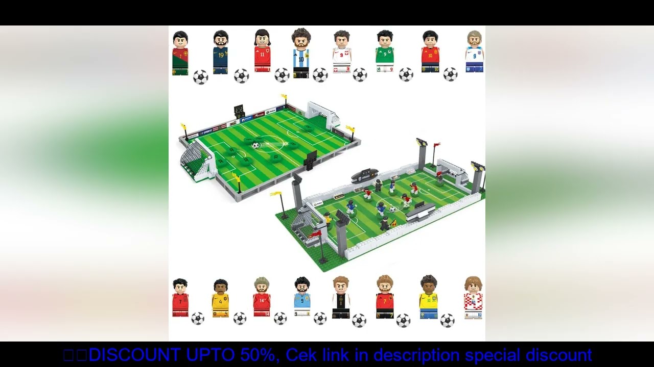 Soccer Field and Basketball Court Building Blocks DIY Table Football Board Game Building Blocks Boys