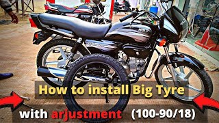 How To Install Big Tyer In Splendor // 100/90-18(size)