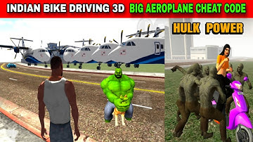 Big Aeroplane Cheat Code Hulk Power | Funny Gameplay Indian Bikes Driving 3d 🤣🤣