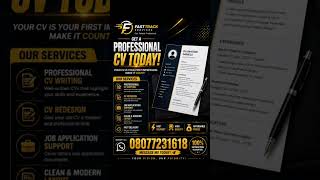 💼 Need a professional CV that stands out?We create clean, modern 📞 08077231618 FAST TRACK SERVICES 🚀