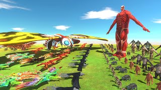 Mothra War - Titan Team VS Mothra Team - Animal Revolt Battle Simulator