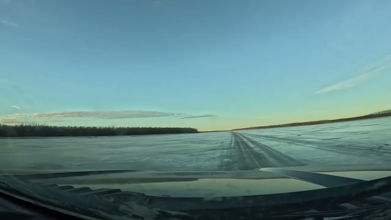 Under the ice net and driving on Kuskokwim frozen river
