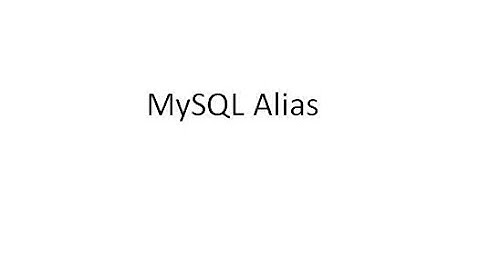 MySQL-Alias