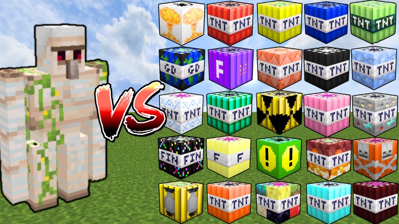 Iron Golem vs Every TNT in Minecraft
