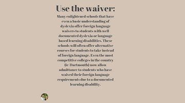 Dyslexia and Foreign Language Requirements