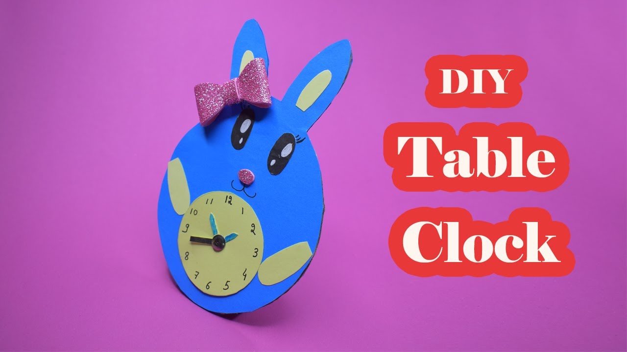 how to make paper table clock / School project / DIY table clock ...