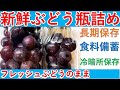 生のままブドウ（巨峰）瓶詰めをして備蓄しましょう。大量の巨峰どうする？瓶詰にして美味しく頂きたいと思います。ジャムでは無くフレッシュのまま冷暗所で長期保存出来ます。ジュースでポリフェノールも頂きます。