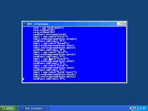 88.Java Intro -Chapter12.Placing Components in a Window-Lesson6.The Card Layout Manager