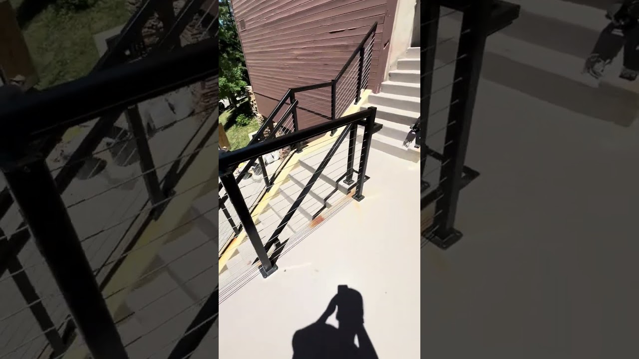 New Designer Black Aluminum Railing with Cable Infill - After Video!