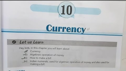 Class 5th mathematics chapter 10 currency introduction||