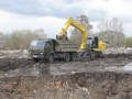 Russian shovel EK-14 & KamAZ-55111 dump truck